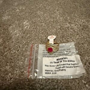 Gold Plated Ring with Pink Sapphire